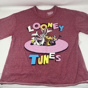 Looney Tunes Womens T Shirt Sz M color Scarlett Berry